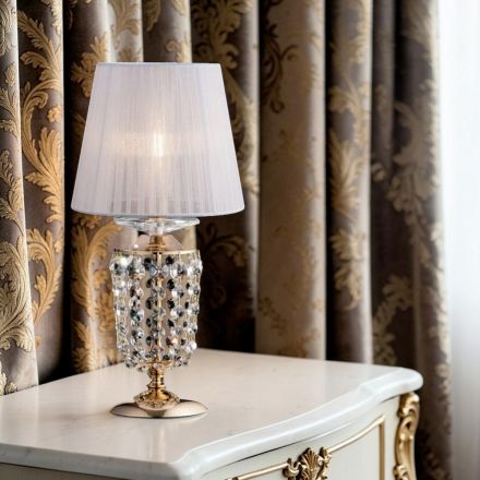 Llambë Tavoline prej Hekuri të Praruar me Abazhur të Prodhuar në Itali - Austri Viadurini