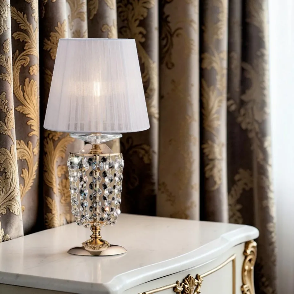 Llambë Tavoline prej Hekuri të Praruar me Abazhur të Prodhuar në Itali - Austri Viadurini