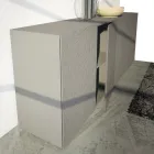 Tabela anësore 4 Dyer në Mdf të llakuar me baltë me reliev Prodhuar në Itali - Lolla Viadurini