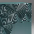 Bufe me 5 Dyer në MDF të llakuar me dekorim të gdhendur me dorë dhe të përfunduar - Gaforre Viadurini