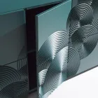 Bufe me 5 Dyer në MDF të llakuar me dekorim të gdhendur me dorë dhe të përfunduar - Gaforre Viadurini