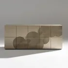 Bufe me 5 Dyer në MDF të llakuar me dekorim të gdhendur me dorë dhe të përfunduar - Gaforre Viadurini