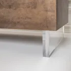 Tabela bufe me 2 dyer dhe 2 ndarje qendrore të hapura në melaminë Prodhuar në Itali - Minnie Viadurini