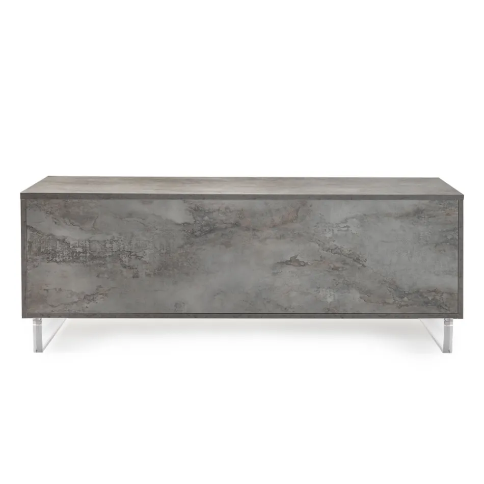 Tabela bufe me 2 dyer dhe 2 ndarje qendrore të hapura në melaminë Prodhuar në Itali - Minnie Viadurini