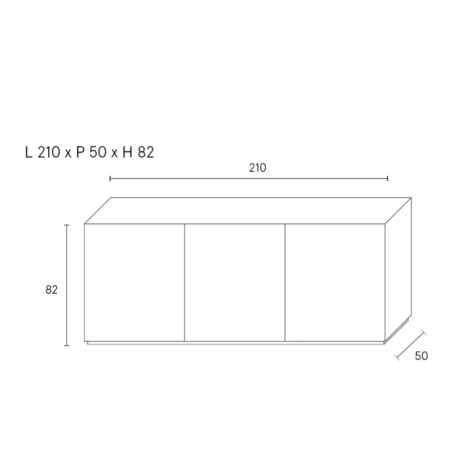 Bufe me 3 Dyer dhe 3 Rafte të Brendshme, Dekorim Alumini Foundry - Scorpion Viadurini