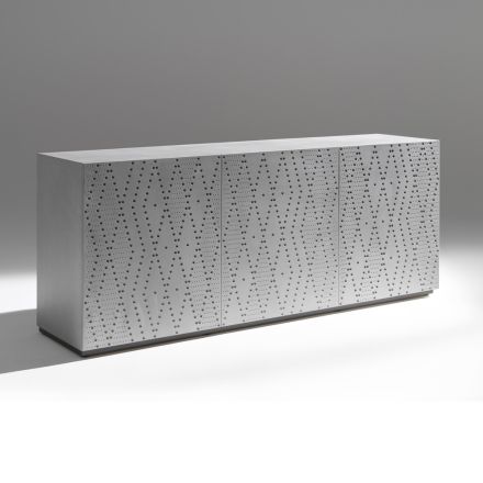 Bufe me 3 Dyer dhe 3 Rafte të Brendshme, Dekorim Alumini Foundry - Scorpion Viadurini