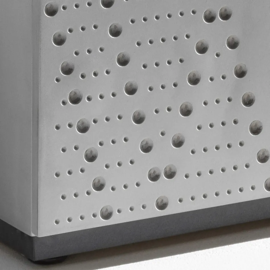 Bufe me 3 Dyer dhe 3 Rafte të Brendshme, Dekorim Alumini Foundry - Scorpion Viadurini