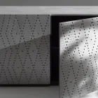 Bufe me 3 Dyer dhe 3 Rafte të Brendshme, Dekorim Alumini Foundry - Scorpion Viadurini