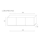 Bufe me 3 Dyer dhe 3 Rafte të Brendshme, Dekorim Alumini Foundry - Scorpion Viadurini