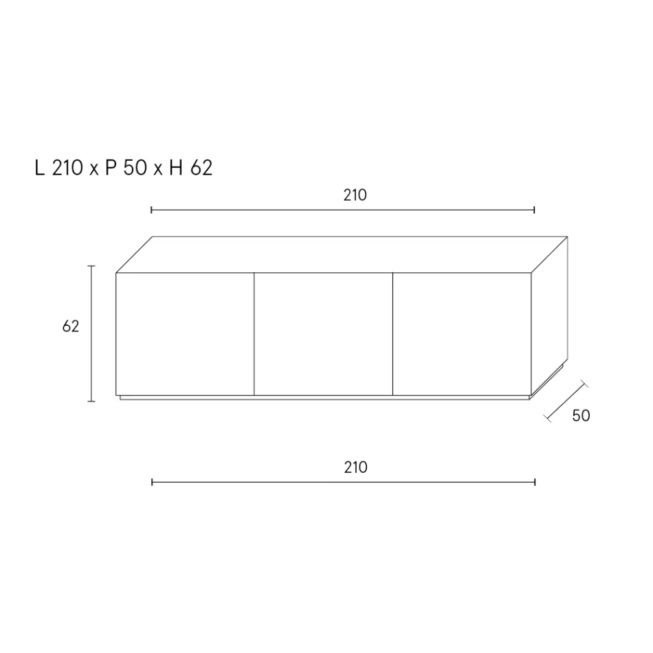 Bufe me 3 Dyer dhe 3 Rafte të Brendshme, Dekorim Alumini Foundry - Scorpion Viadurini