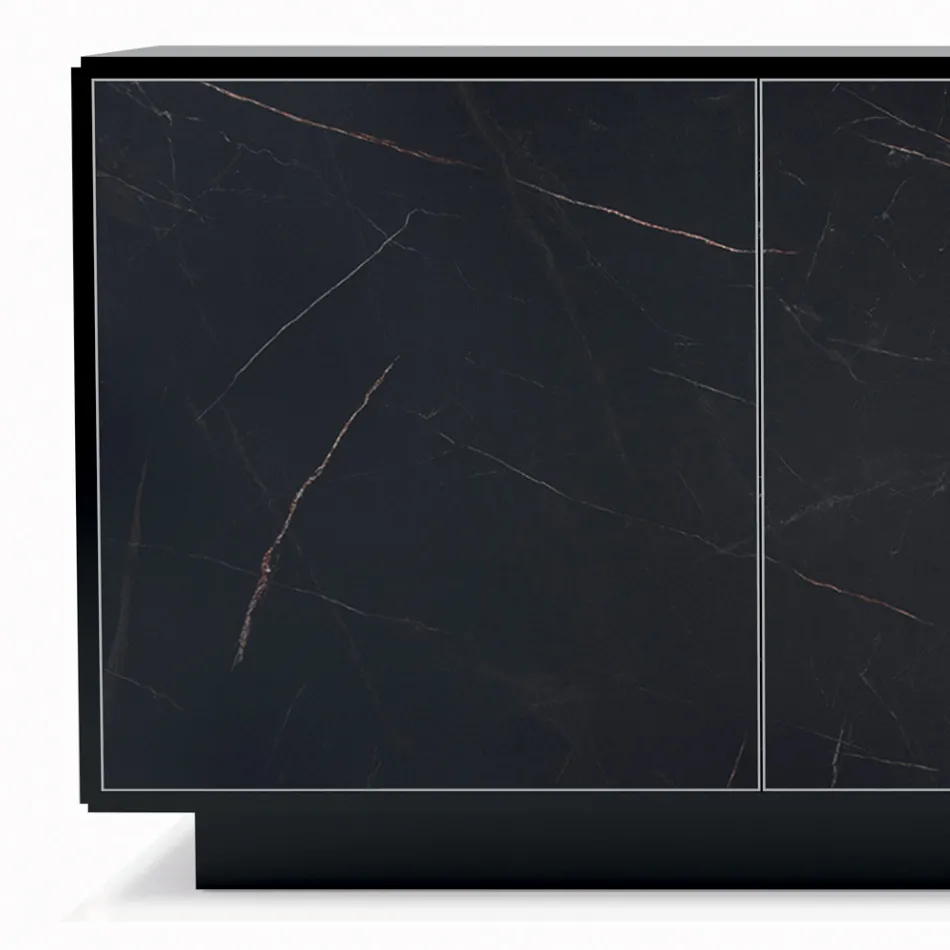 Bufe me 3 dyer dhe strukture te lakuar dhe te laminuar Prodhuar ne Itali - Ferrara Viadurini