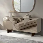 Bufe me 3 dyer MDF të llakuara dhe të mbuluara me xham pasqyre - Diletta Viadurini