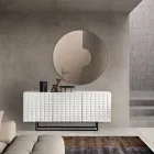 Bufe me 3 Dyer nga MDF e Mbuluar me PVC të Llakuar Prodhuar në Itali - Dorotea Viadurini