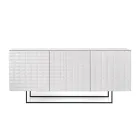 Bufe me 3 Dyer nga MDF e Mbuluar me PVC të Llakuar Prodhuar në Itali - Dorotea Viadurini