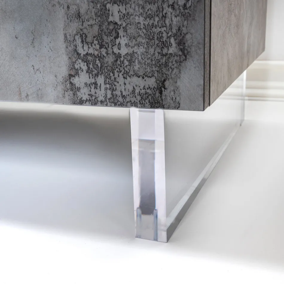 Tabela bufe me 3 dyer melamine dhe këmbë pleksiglas të prodhuara në Itali - Mickey Mouse Viadurini