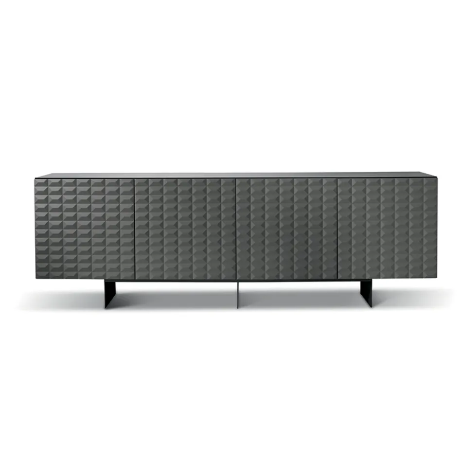 Bufe me 4 Dyer nga MDF e Mbuluar me PVC të Llakuar Prodhuar në Itali - Dorotea Viadurini