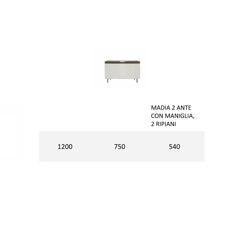 Tabela bufe me trup dhe dyer në bazë Mdf 4-këmbë Prodhuar në Itali - Koral Viadurini