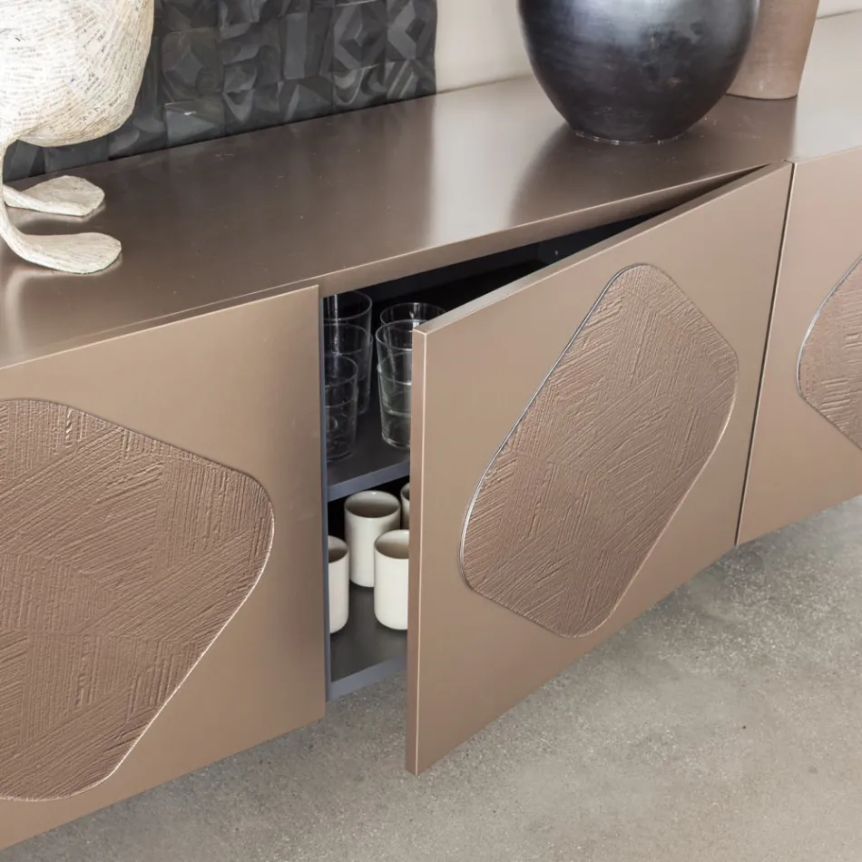 Bofoni i dhomës së ndenjes me futje xhami të koordinuar Prodhuar në Itali - Palma Viadurini