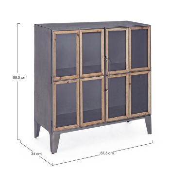 Bordi i dhomës së ndenjes në dizajn industrial prej çeliku, druri dhe qelqi - Auguste