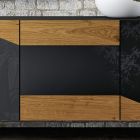 Bordea e dhomës së ndenjes me 3 dyer në veshje me fije lisi dhe xham antracit - Ove Viadurini