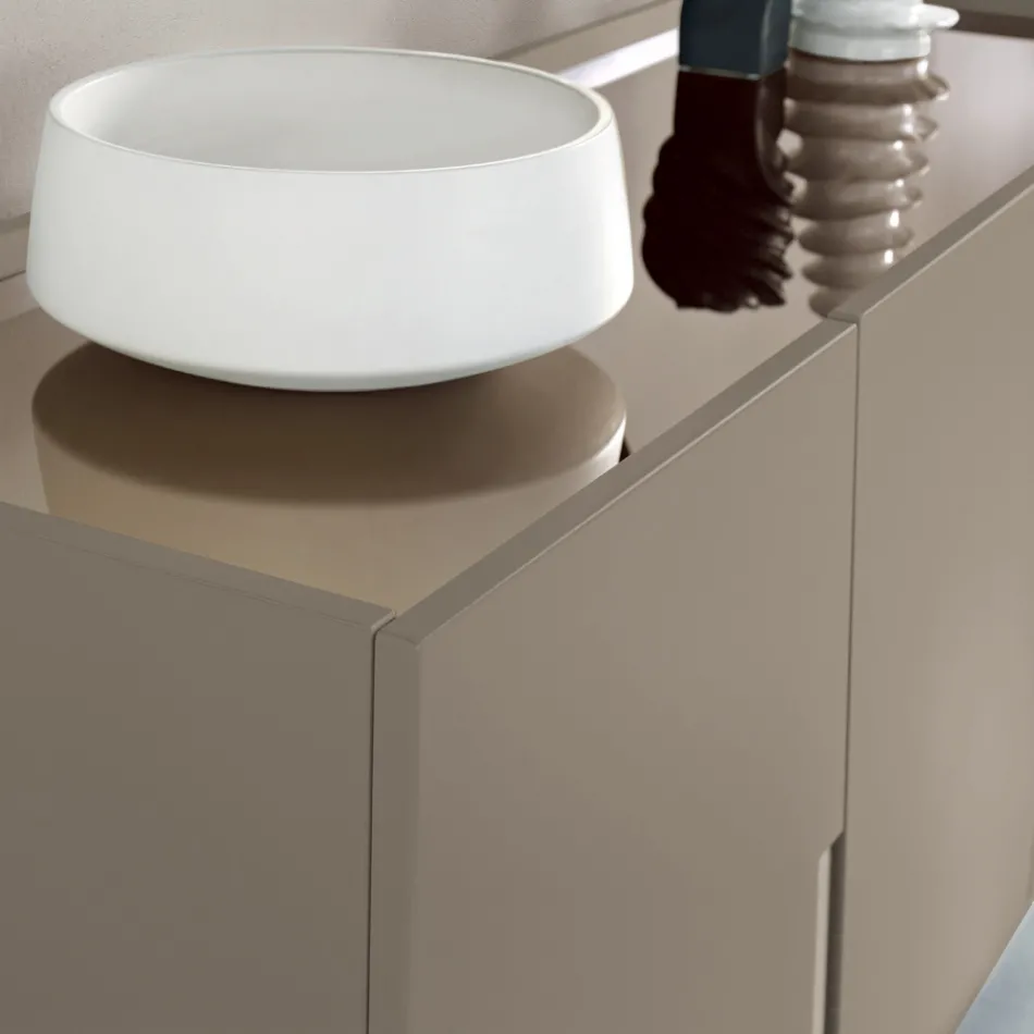 Bufe për Dhomë Ndenjeje me 3 Dyer në MDF të Llakuar, Prodhuar në Itali - Elena Viadurini