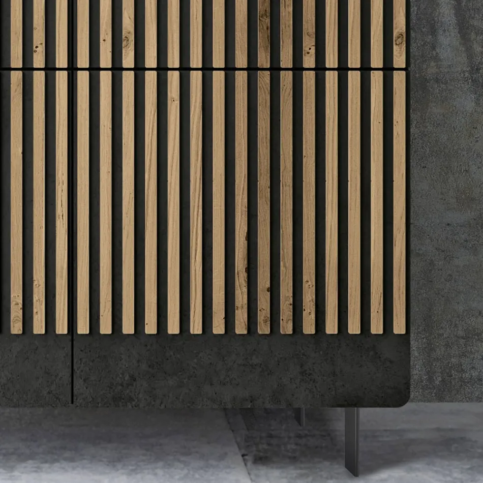 Kompleksi i dhomës së ndenjes me 4 dyer në dekorim lisi me nyje nordike - Bente Viadurini