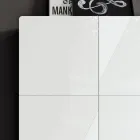 Kompleksi i dhomës së ndenjes me 4 dyer në finiture xham të bardhë Prodhuar në Itali - Eline Viadurini