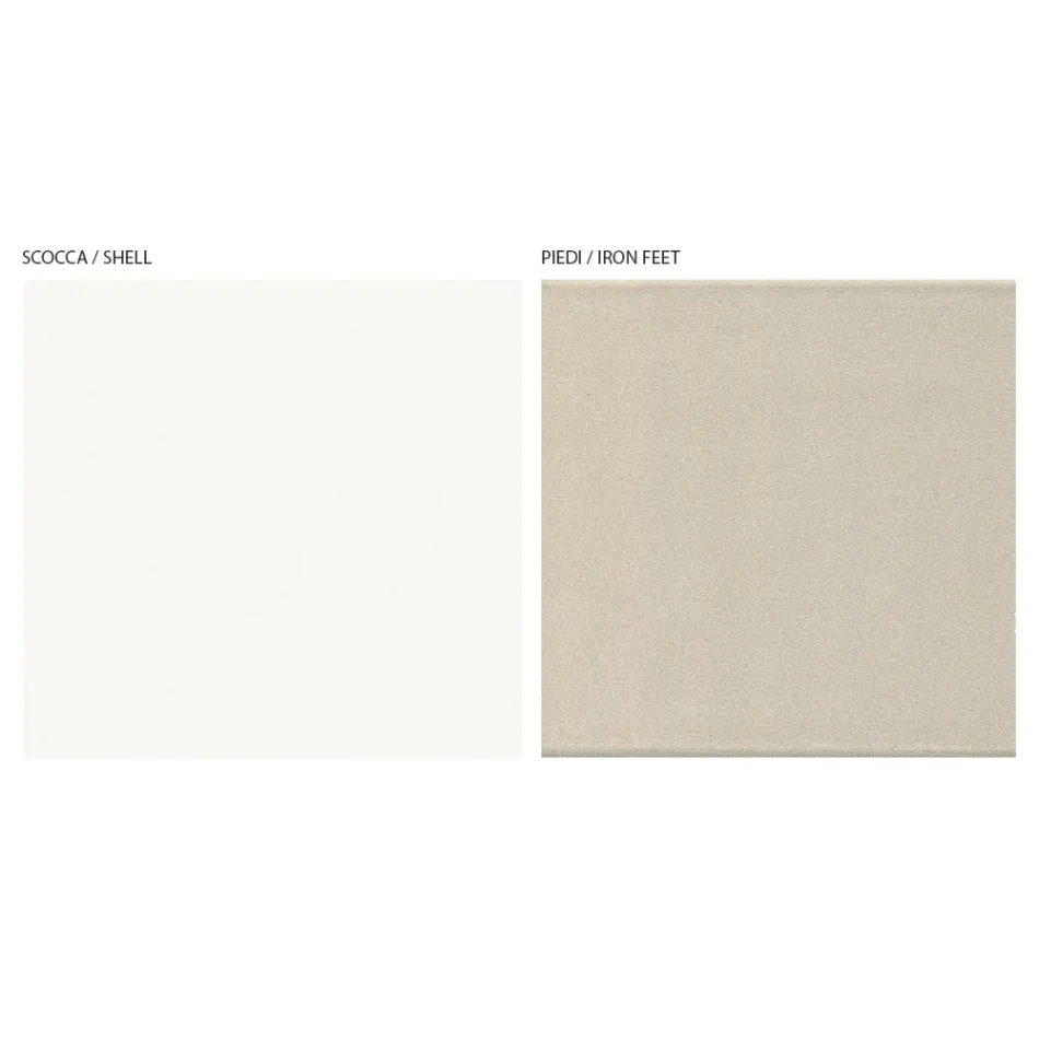 Kompleksi i dhomës së ndenjes me 4 dyer në finiture xham të bardhë Prodhuar në Itali - Eline Viadurini