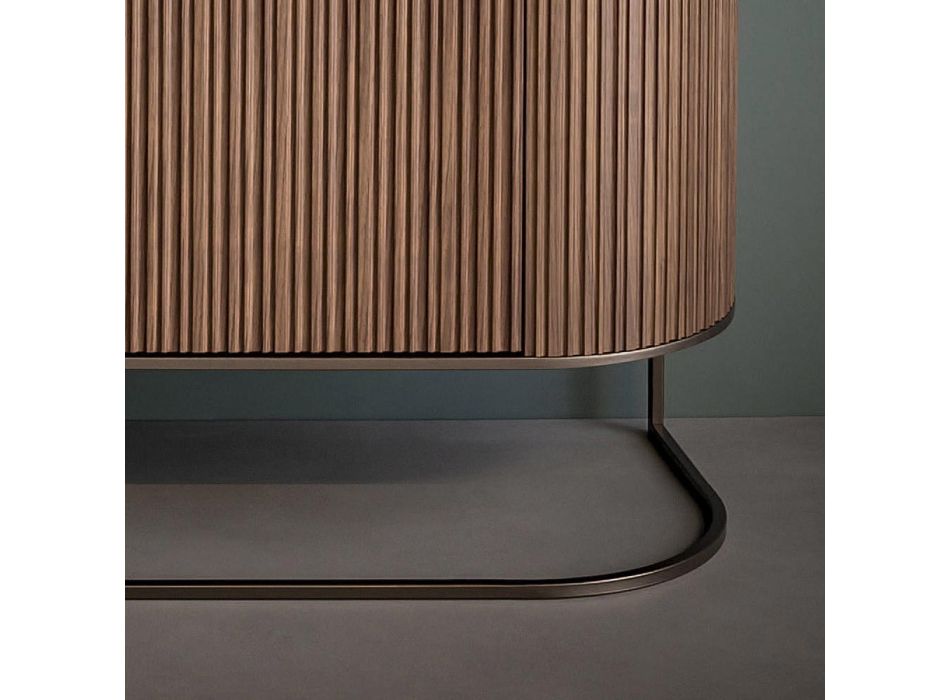 Bordi i dhomës së ndenjes prej druri dhe metali bronzi Prodhuar në Itali - Bonaldo Dune Viadurini