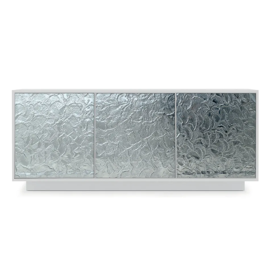 Bofoni i dhomës së ndenjes në dru dhe xham të llakuar mat Prodhuar në Itali - Fiorenza Viadurini