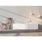 Bofoni i dhomës së ndenjes në mdf të bardhë me reliev Prodhuar në Itali - Stilea Viadurini