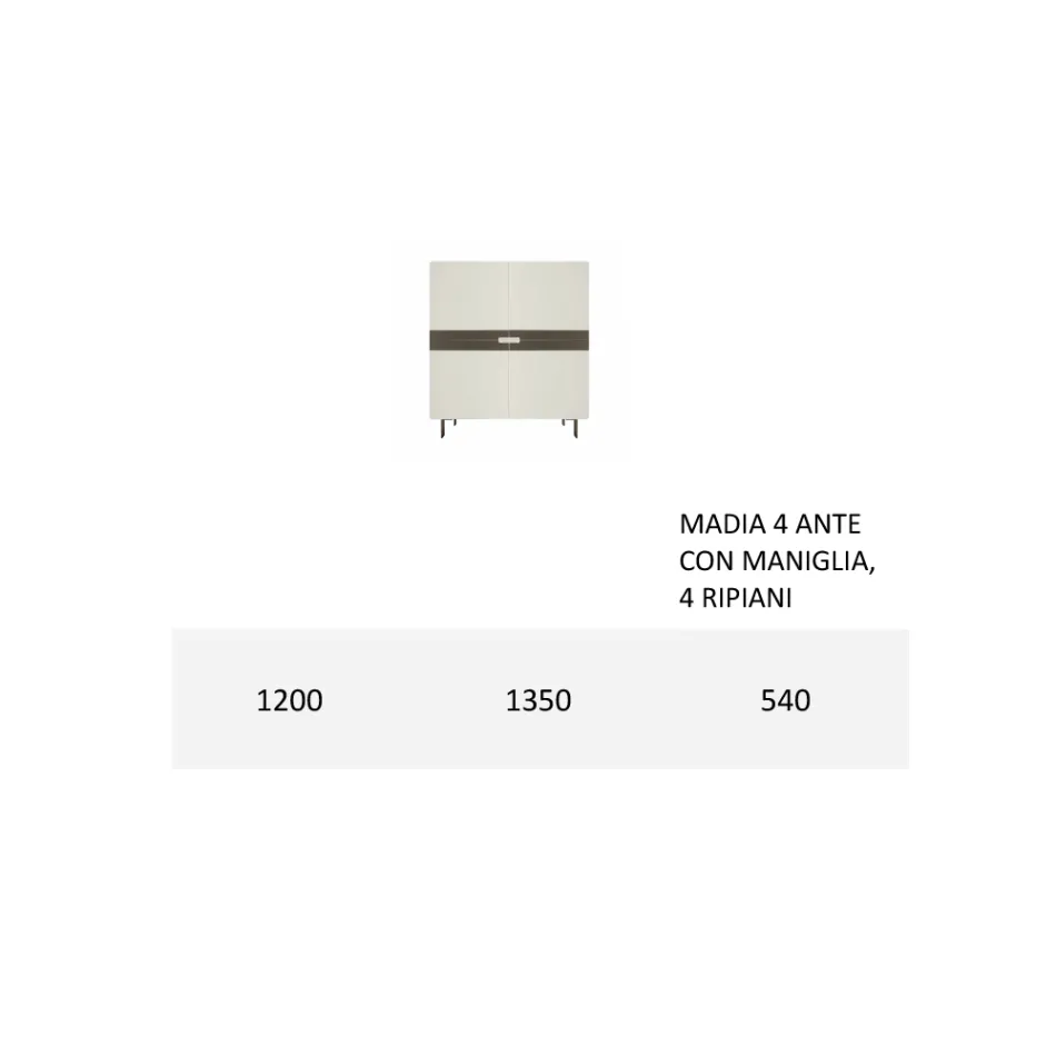 Bufe dhome ndenjeje ne Mdf dhe suport me 4 kembe Made in Italy - Teresina Viadurini