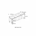 Dërrasa anësore e dhomës së ndenjes me dru të zi të zi me pasqyra dhe këmbë të tymosura - Senese Viadurini