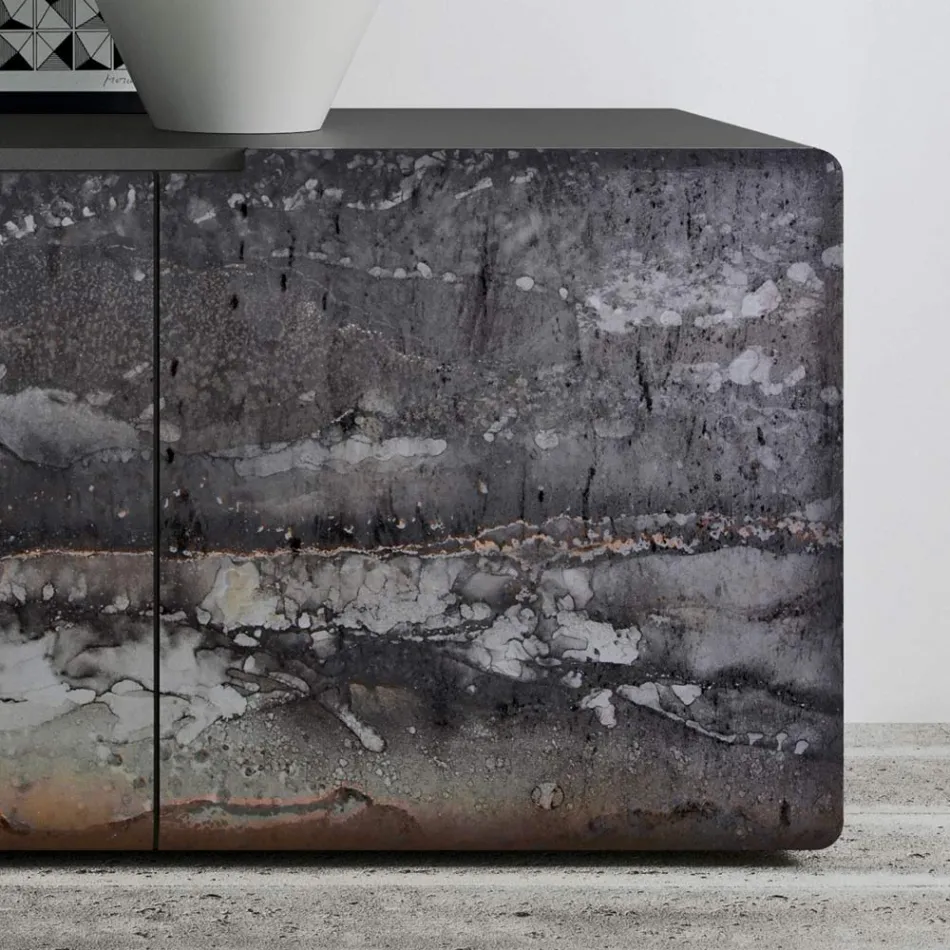 Kompleksi i zonës së ndenjes me 3 dyer në dekorime të ndryshme Prodhuar në Itali - Ole Viadurini