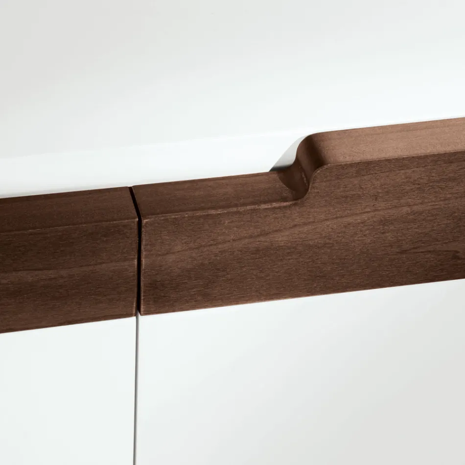 Kompleksi i zonës së ndenjes me 4 dyer në të bardhë dhe mbarim kanali Prodhuar në Itali - Çdo Viadurini