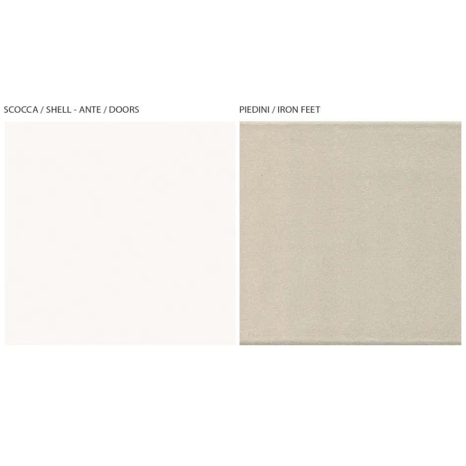 Kompleksi i zonës së ndenjes me 4 dyer në të bardhë dhe mbarim kanali Prodhuar në Itali - Çdo Viadurini