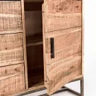 Tabela bufeje prej druri dhe çeliku të akacies 2 dyer dhe 3 sirtarë Homemotion - Aimune Viadurini