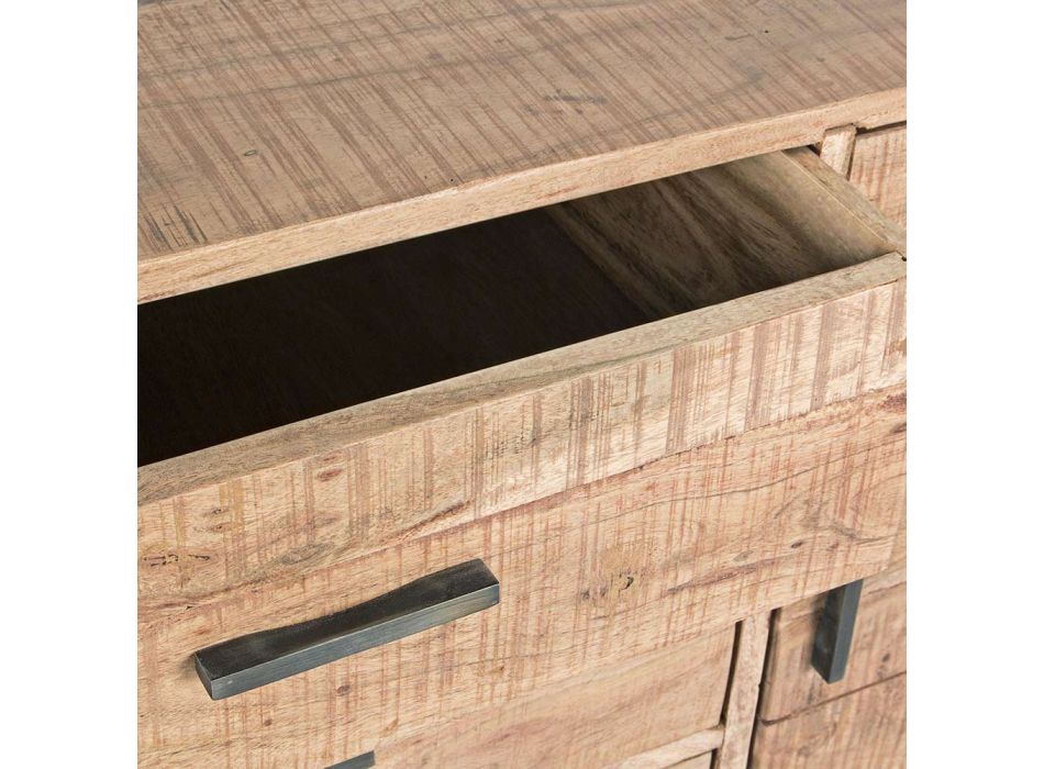 Tabela bufeje prej druri dhe çeliku të akacies 2 dyer dhe 3 sirtarë Homemotion - Aimune Viadurini