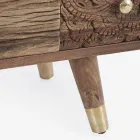 Tabela në Mango Wood me 2 dyer 4 sirtarë Homemotion në stil etnik - Auriel Viadurini