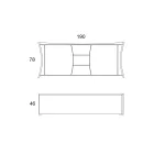 Tabela në dru të lakuar me 2 dyer 3 sirtarë Dizajn italian lakor - Celio Viadurini