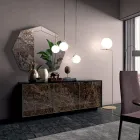 Tabela në dru të lakuar me 2 ose 3 dyer qeramike Prodhuar në Itali - Fiorenza Viadurini