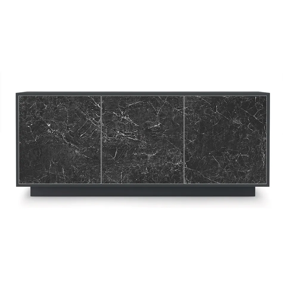 Tabela në dru të lakuar me 2 ose 3 dyer qeramike Prodhuar në Itali - Fiorenza Viadurini