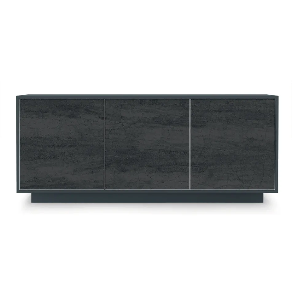 Tabela në dru të lakuar me 2 ose 3 dyer qeramike Prodhuar në Itali - Fiorenza Viadurini