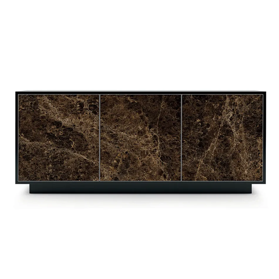 Tabela në dru të lakuar me 2 ose 3 dyer qeramike Prodhuar në Itali - Fiorenza Viadurini