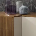 Tabela në mdf me 2 dyer dhe 2 sirtarë të dalë në faqe të pjerrëta - Caspiter Viadurini