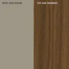 Tabela në mdf me 2 dyer dhe 2 sirtarë të dalë në faqe të pjerrëta - Caspiter Viadurini