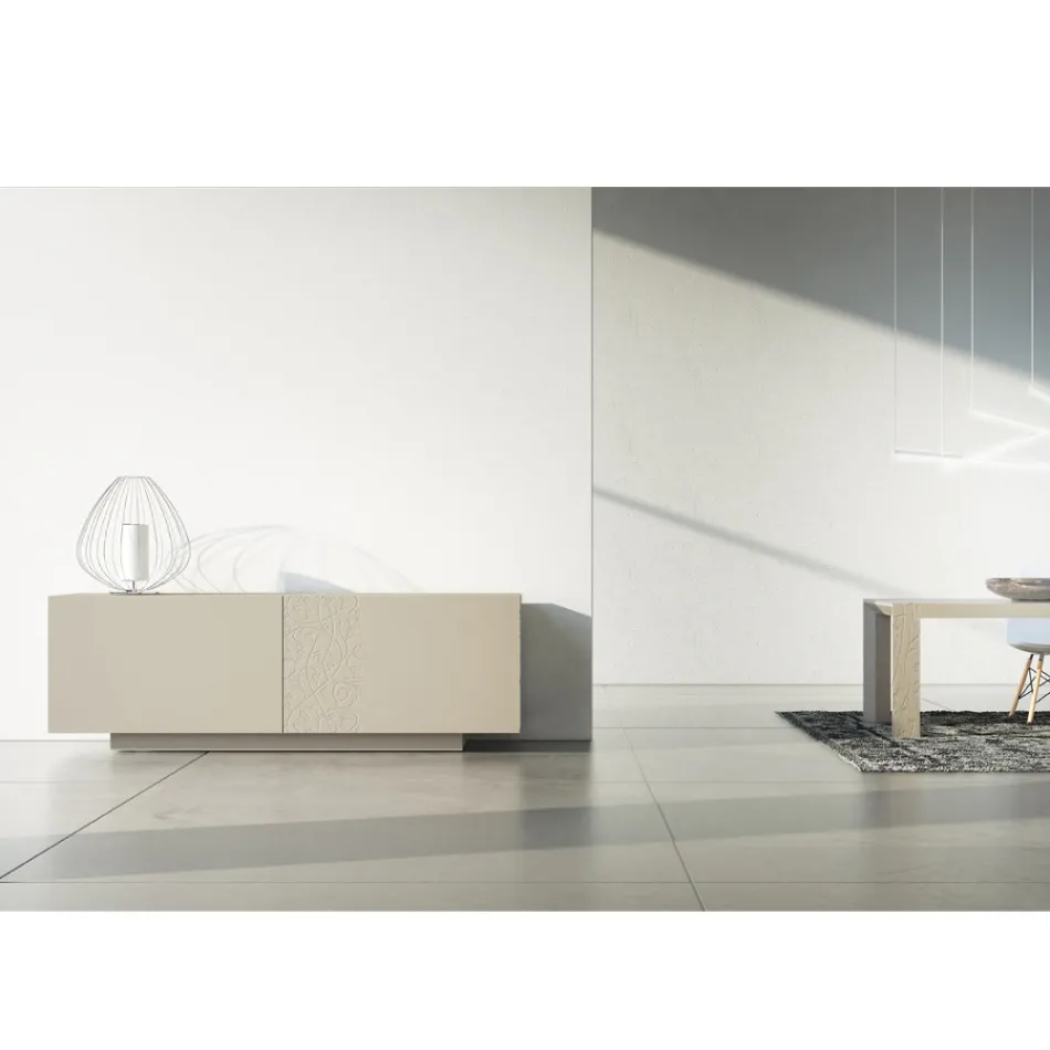 Kompleksi mdf me bazament dhe derë të dekoruar Prodhuar në Itali - Deodara Viadurini