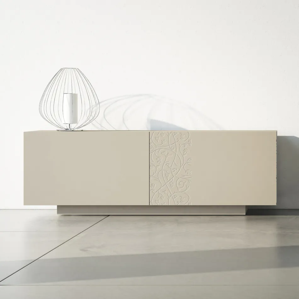 Kompleksi mdf me bazament dhe derë të dekoruar Prodhuar në Itali - Deodara Viadurini