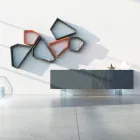 Kompleksi në Mdf gri grafit me këmbë xhami Prodhuar në Itali - Zelia Viadurini