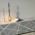 Tabela bufe në Mdf të llakuar me baltë mat me bazë bazamenti Prodhuar në Itali - Ngrihu Viadurini